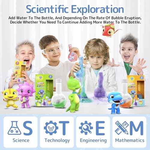 Bath Toys for Kids Potion, SWCANDY 6 Pack Bath Bombs Fun Time Bathtub Colorful Bubble Foam Boys Girls with Indoor Outdoor Scientific Soap Magical Nontoxic Fizzes Eruption Age 4-8 Years Old Toddler