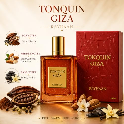Rayhaan Tonquin Giza Unisex Eau de Parfum 3.4oz | Gourmand Spiced Fragrance