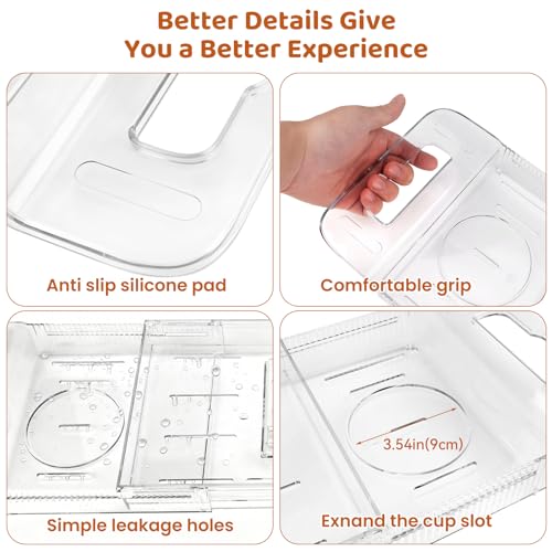 Foldable Bathtub Tray 22-31.4in Expandable Acrylic Caddy