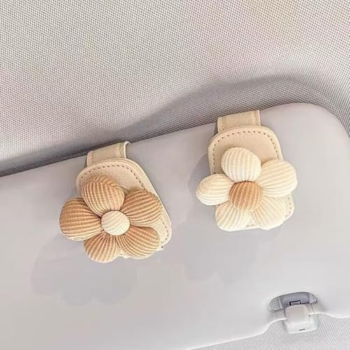 Flower Sunglass Holder for Car Visor – Stylish Eyeglass Organizer