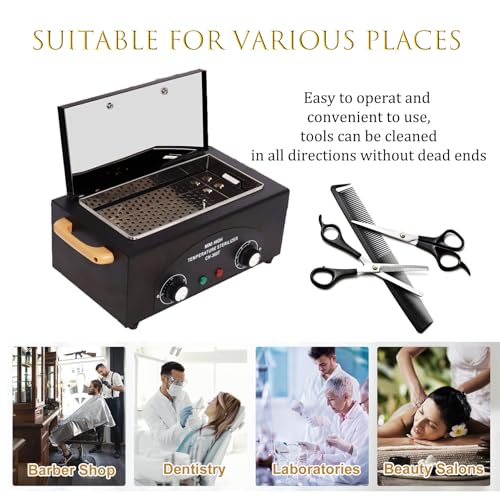 Professional 1.5L High Temperature Sterilizer Box - Shmian 110V 300W Dry Heat Sterilizer for Dental/Nail/Metal Tools, Salon Equipment with Safety Handle