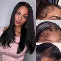 20 Inch Brazilian Human Hair Lace Front Wigs Straight 13x6 HD Natural Hairline