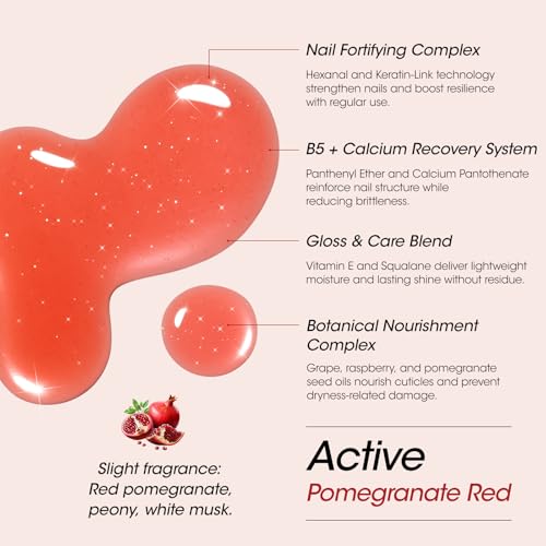 GELLEN Active Glow Nail Polish - Ridge Filler & Strengthener, Rose Red