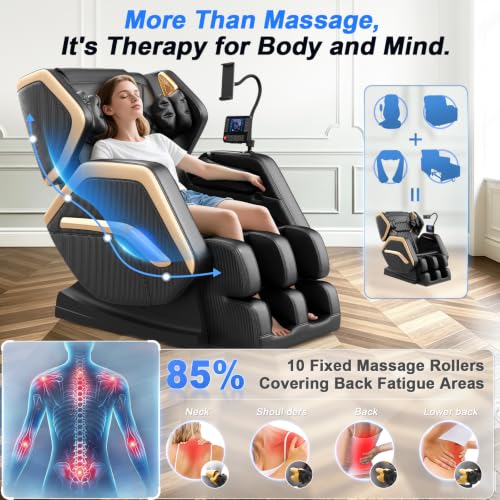 Zero Gravity Massage Chair - 10 Rollers, 8 Airbags, Heat & Bluetooth