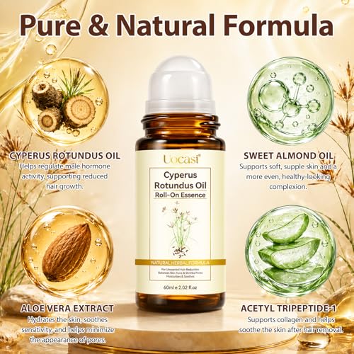 Cyperus Rotundus Hair Reduction Oil Roll-On, 2 Fl Oz