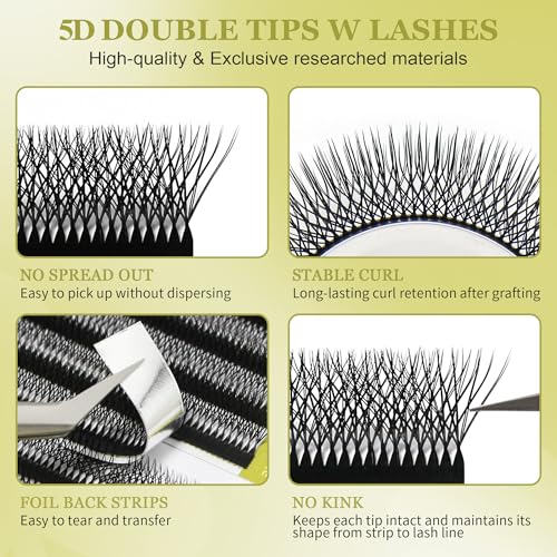 5D W-Shaped Lash Extensions 0.07D Curl 8-15mm Mix