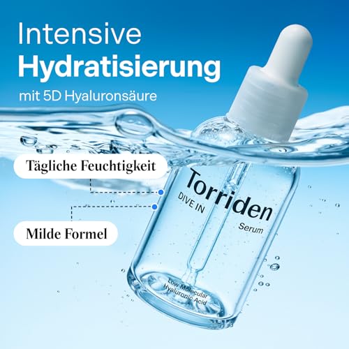 Torriden DIVE-IN Low-Molecular Hyaluronic Acid Serum, 1.69 fl oz + Toner 10.14 fl oz + Soothing Cream 3.38 fl oz | Vegan Clean Cruelty Free Facial Ampoule Moisturizer Alcohol-free Fragrance-free