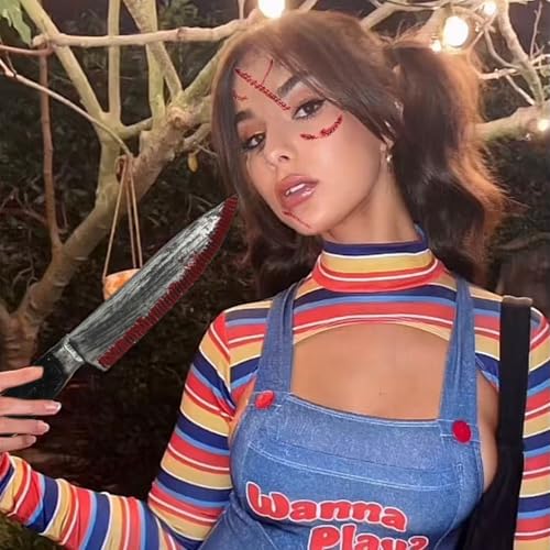 Chucky Halloween Makeup Kit with Scar Tattoos & Fake Knife Prop