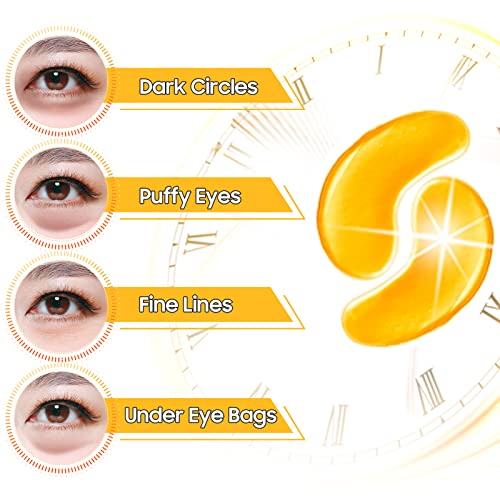 Adofect 24K Gold Collagen Eye Mask Patches - 30 Pairs