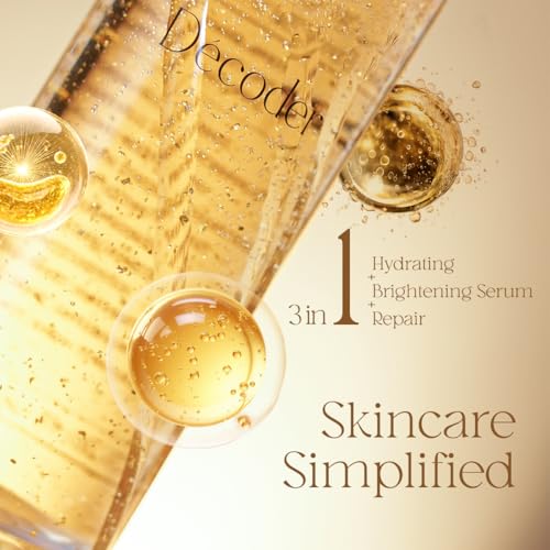 Decoder Liquid Gold Radiance Toner-Serum + 10 Masks | Hydrating Face Toner with Hyaluronic Acid, Rose Water & Centella ? Alcohol-Free, 24K Gold Skincare for Sensitive Skin (13.19 Oz)