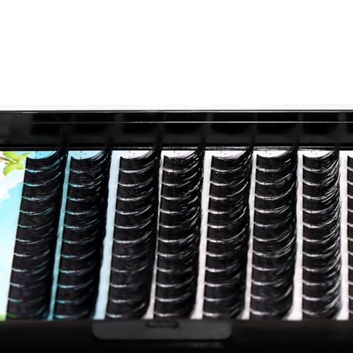 Large Pack 8-20mm to Choose D Curl Cluster Eyelash Extensions D Curl Wide Stem Individual False Eyelashes Dramatic Volume Eye Lashes Set Home DIY Lashes (Mixed 10-12-14-16mm Kit)