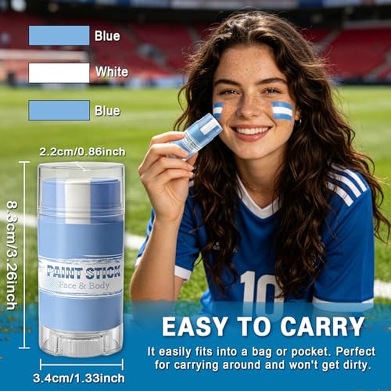 Argentina Face Paint Stick - 3-in-1 Sports Makeup for Events