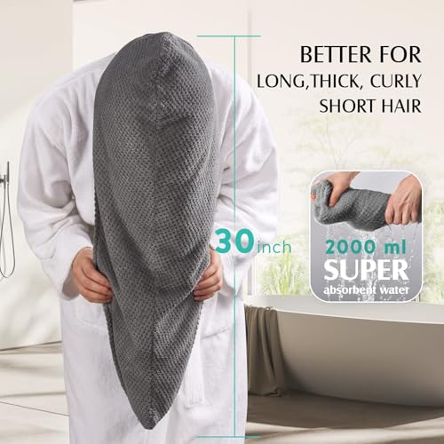 Microfiber Hair Towel Wrap 3-Pack | 30x10 Quick-Dry