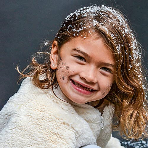 SNOWFLAKE EYE JEWEL set of 10 premium waterproof metallic silver and white snowflake temporary jewelry foil face Flash Tattoos - Party Favors, Party Supplies, Holiday parties, snow, winter party