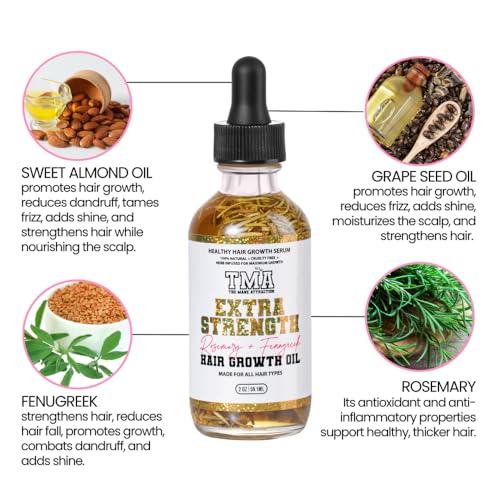 Extra-Strength Herbal Hair Growth Oil - 2 Fl Oz | Nourishing Blend for All Hair Types