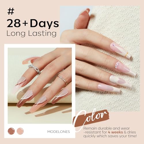 Modelones 6-Color Nude Gel Nail Polish Set | Soak-Off Manicure Kit