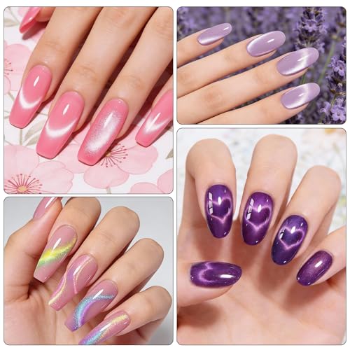 WOKOTO 2-Pack Cat Eye Nail Magnet Pens for Art Design