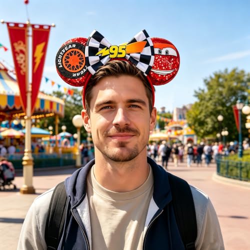 Red Car Mouse Ears Headband – Sequin Theme Park Costume