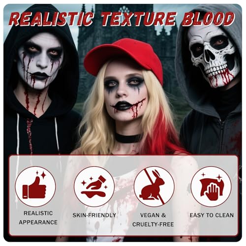 Halloween Fake Blood Makeup Kit 4pcs - Washable SFX