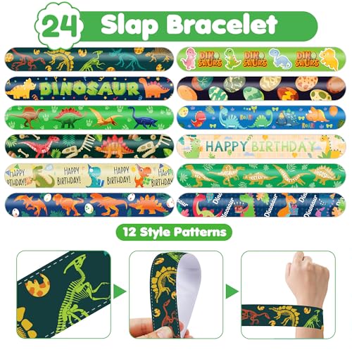 Dinosaur Party Favors 72PC Bundle - Tattoos & Slap Bracelets