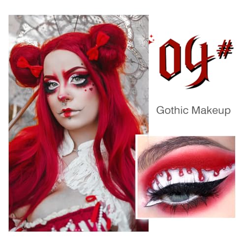 La Catrina 6-Color Goth Eyeshadow Palette - Red Black Matte Shimmer