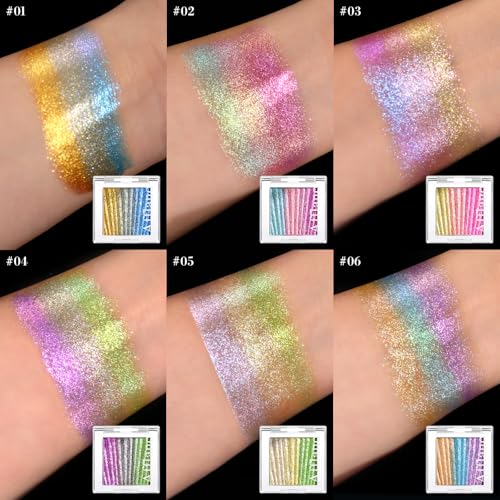 Chameleon Eyeshadow Palette - Teal Blue Pink Iridescent Shimmer