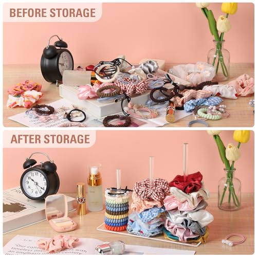 Suneerplay Acrylic 3-Tier Scrunchie Holder Stand - Hair Tie Organizer