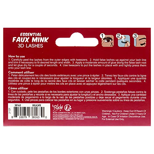 Rude Essential Faux Mink 3D Lashes - Reusable & Easy Apply