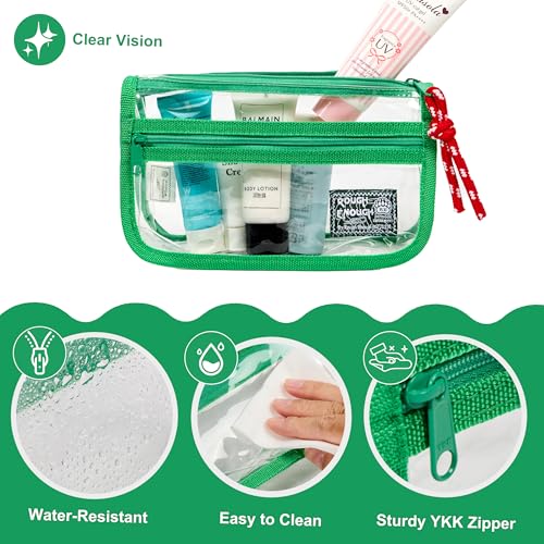 Rough Enough Clear TSA Approved Toiletry Bag Small Travel Makeup Case Organizer Pouch with Zipper for Women Men