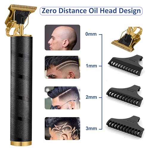 Cordless Hair Clipper, Beard Trimmer for Men, Rechargeable T-Blade Grooming Kit with Makeup Pouch for Home & Travel Gifts for Men