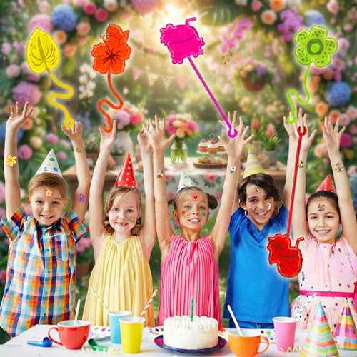 48 PCS Tropical Party Favors - Stick Hands & Temporary Tattoos