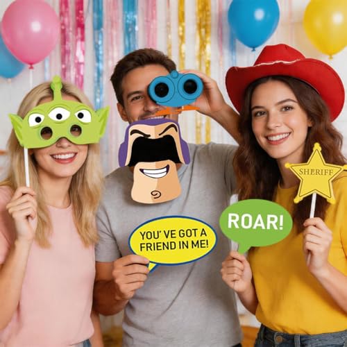 25-Piece Cartoon Story Photo Booth Props for Birthday Parties