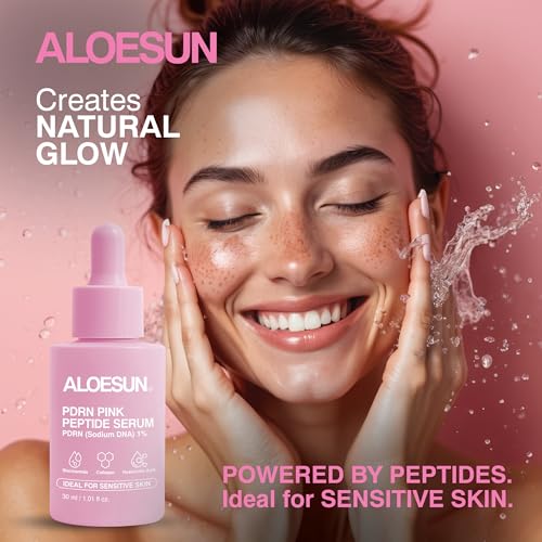 ALOESUN Salmon DNA PDRN Pink Peptide Niacinamide Face Serum - Korean Skin Care - Hydrating Moisturizing Firming Uneven Tone & Dark Spots - Collagen Support Complex - Lightweight Finish - 1.01 Fl Oz
