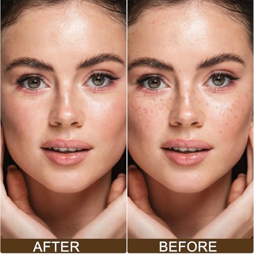 Freckle Stamp - Freckle Pen, Waterproof, Long-Lasting Fake Freckles Quick Dry 5-Point Faux Freckle Stamp Cushion Stain Marker Pencil Tool for Natural and Lifelike Sunkissed Face Freckle Makeup (Light)