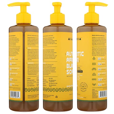 Alaffia African Black Soap - All-in-One Eucalyptus & Tea Tree 16 fl oz