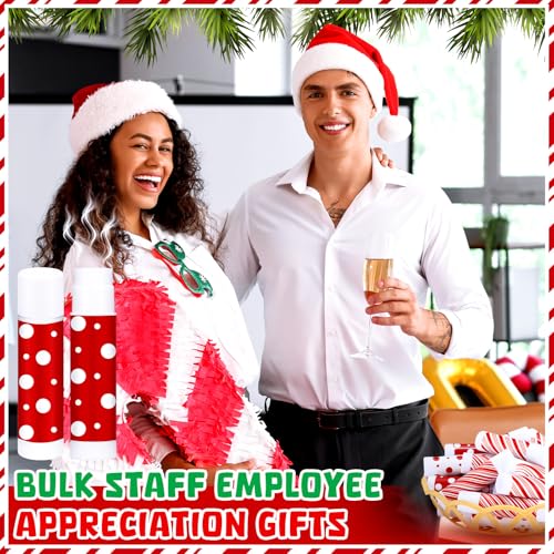 125 Pcs Christmas Candy Flavor Lip Balms Peppermint Candy Party Favors Christmas Stocking Stuffers for Women Xmas Party Thank You Gifts Bulk Items for Employee Staff Coworkers Teacher Holiday