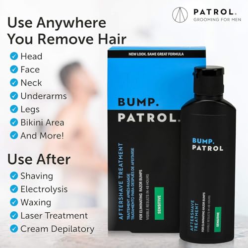 Bump Patrol Sensitive Strength Aftershave Treatment Serum ? Razor Bump Stopper and Ingrown Hair Treatment for Men and Women, Alcohol Free Ingrown Hair Serum for Sensitive Skin 2 oz (Pack of 1)
