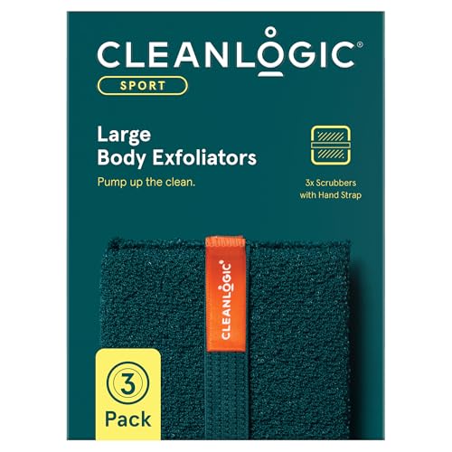 Cleanlogic Sport Large Exfoliating Body Scrubber, 3-Pack