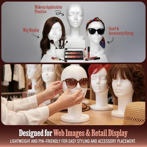 11.4" Styrofoam Mannequin Head - Wig Stand Display