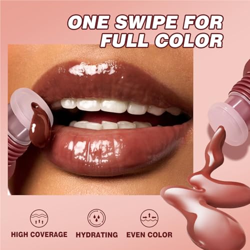 4-Piece Hydrating Lip Gloss Set - High Shine Glass Finish