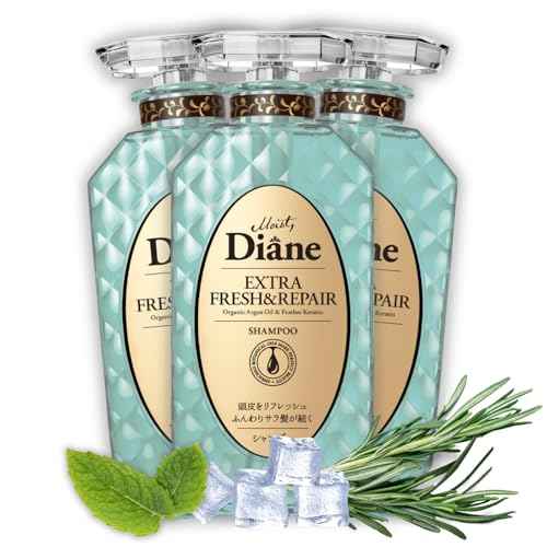 Moist Diane Flakes Shampoo for Oily Hair, Dry Itchy Scalp Shampoo for Women & Men with Keratin, Argan Oil, Tea Tree& Rosemary, Paraben Free Anti Itch SHAMPOO from Japan 15.2 Fl Oz FRESH & HYDRATE 3EA
