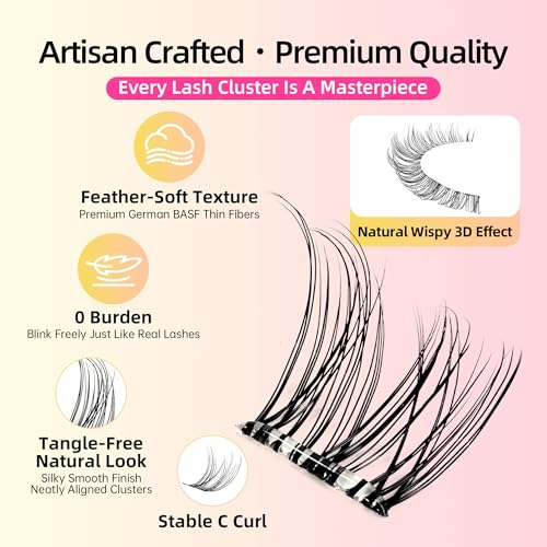 Wispy Self Adhesive Eyelash Clusters - C Curl 8-16mm