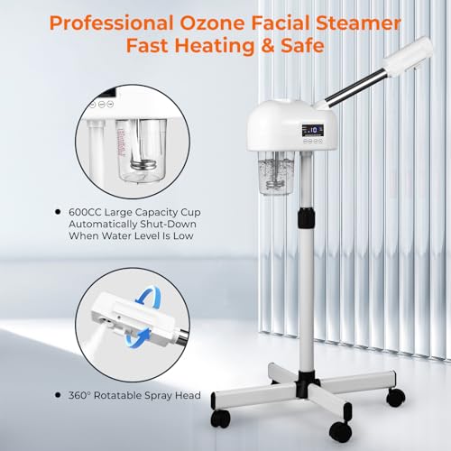 Professional Facial Steamer with Timer & Wheels for Spa