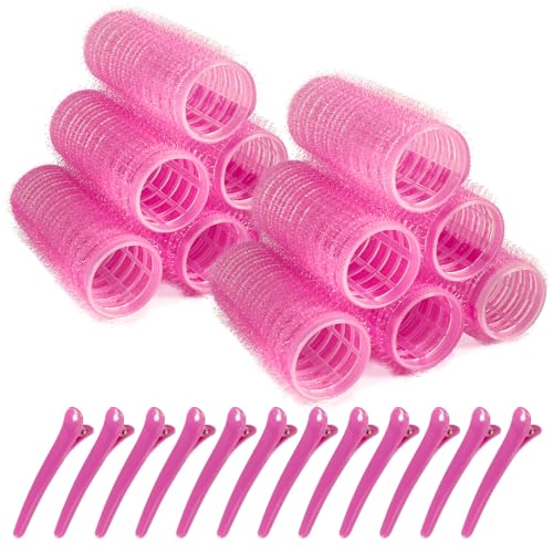 12 Pack Self-Grip Hair Rollers for Women, 24mm