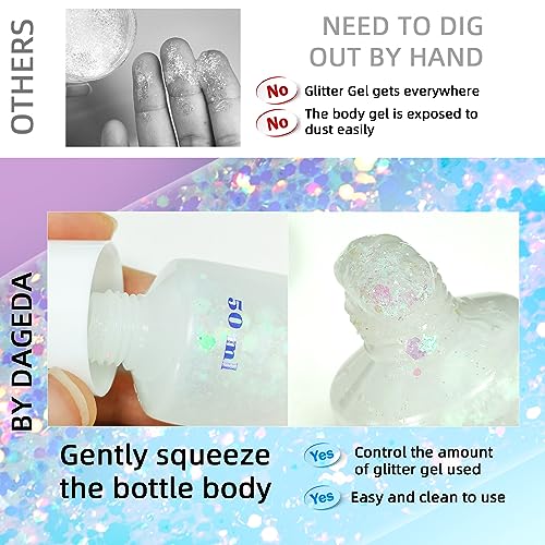 White Holographic Glitter Gel – 50ml Body & Face Sparkle