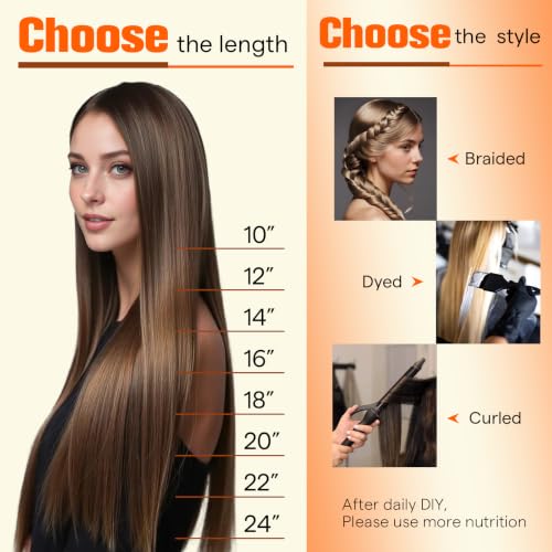 Full Shine Tape-in Hair Extensions 18 Inch Medium Brown Honey Blonde #4/24/4