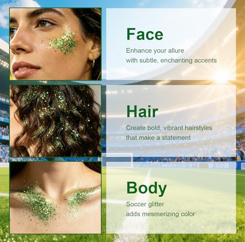 Brazil Green & Yellow Glitter Stick | Waterproof Face & Body