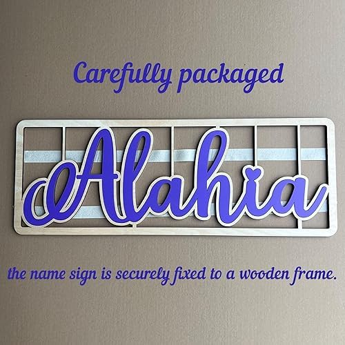 Custom Wood Name Sign For Nursery, 1/3-INCH THICKNESS, Boho Nursery Sign, Family Name Signs, 3D Wall Art for Children & Kids Rooms, Baby Shower, First birthday gift (First + Middle Name)