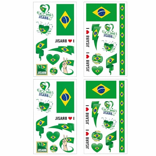 World Flag Temporary Tattoos Set - 40 Pcs Waterproof