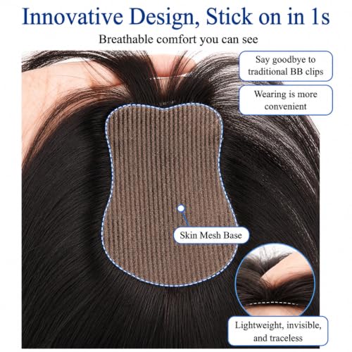 Human Hair Bangs with Adhesive for Women - Trimmable, 10-Inch